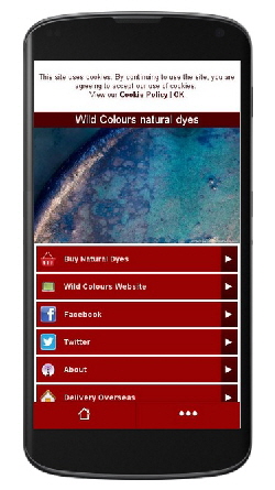 Wild Colours natural dyes on iPhones & Android smartphones