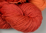 wool dyed with brazilwood natural dye extract