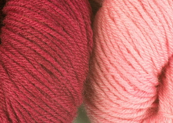 BFL superwash wool dyed with cochineal natural dye extract