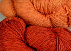 BFL superwash wool dyed with madder natural dye extract