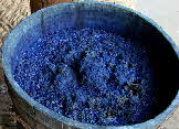 A natural indigo dye vat