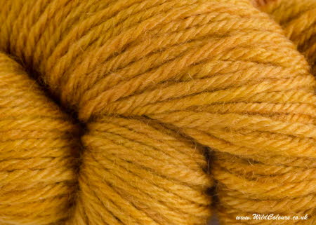 Wool dyed with greenweed and madder extracts