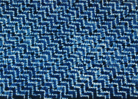 Cotton tie-dyed with Indigo